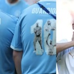 مانشستر سيتي يكرم غوارديولا بالقميص 10 تحت أنظار والده